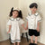 Summer Siblings Fashion Naval Style Clothes Boys Clothes Set Girls White Dress