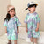 Children Summer Tie-dye Clothes Boys Printing Clothes Set Girls Dress
