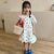 Colorful Dot Puff Sleeve Ball Gown Dress