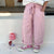 Girls Twill Cotton 4 Colors Patchwork Straight Pants