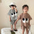 Summer Children Cotton Cute Big Eye Embroidery Sports Clothes Sets
