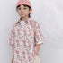 Summer Boys Holiday Style Pink Flower Printing Shirts