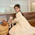Lace Patchwork Puff Sleeve Cotton Dress
