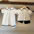 Summer Siblings Fashion Naval Style Clothes Boys Clothes Set Girls White Dress