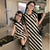 Mommy & Daughter Matching Diagonal Striped Slit Dress