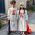 Spring Siblings Clothes Airship Printing Clothes Set Long Style Drawstring Dress