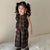 Summer Siblings Plaid Clothes Sets Boys Vest And Shorts Girls Lacework Vest And Nine-minute Wide-leg Pants