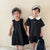 Summer Cotton Siblings Clothes Boys Short Sleeve Clothes Set Girls Loose Sundress