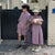 Siblings Purple Striped Top & Shorts Set / Loose Dress