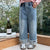 Girls Autumn Straight Leg Jeans With Curly Hem