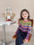 Girls Trumpet Sleeve Slim-fit Colorful Striped Knitted Cardigans