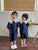 Siblings Navy Collar Loose Dress & Short Sleeve Shirt & Shorts Sets