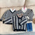 Knitted V Neck Plaid / Stripes / Rhombus Sweater