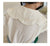White Embroidery Collar Big Turn Down Collar Long Sleeve Shirt