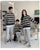 Family Matching Retro Color Stripe Loose Sweatshirts