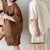 Solid Color Cotton Short Sleeve Loose Clothes Set