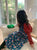 Red Puff Sleeve Base T-Shirt & Floral Denim Slip Dress 2 Piece Set
