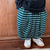 Oversized Stripes Knitted Wide Leg Cropped Pants