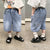 Washed Denim Loose All Match 3/4 Pants