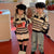 Siblings Knitted Striped Turn Down Collar Sweater / Loose Casual Knitted Dress