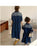 Mommy & Daughter Denim Patchwork Turn Down Collar Dress