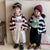 Planet Embroidery Striped Loose Casual Jacket