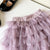 Long Style Pink Mesh Layered Skirt