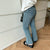 Vintage Denim Slit Bell Bottom Slim Fit Jeans