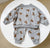 Cartoon Bear Long Sleeve Casual Sweatshirt & Sweatpants Set