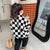 Plaid Thick Stand Collar Loose Jacket