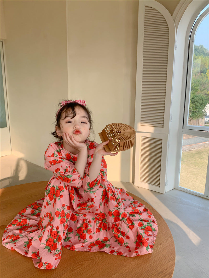 Little Boho Red Floral DressPostpartum Dressing — Live Love Blank