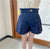 Solid Color High Waist Loose Shorts